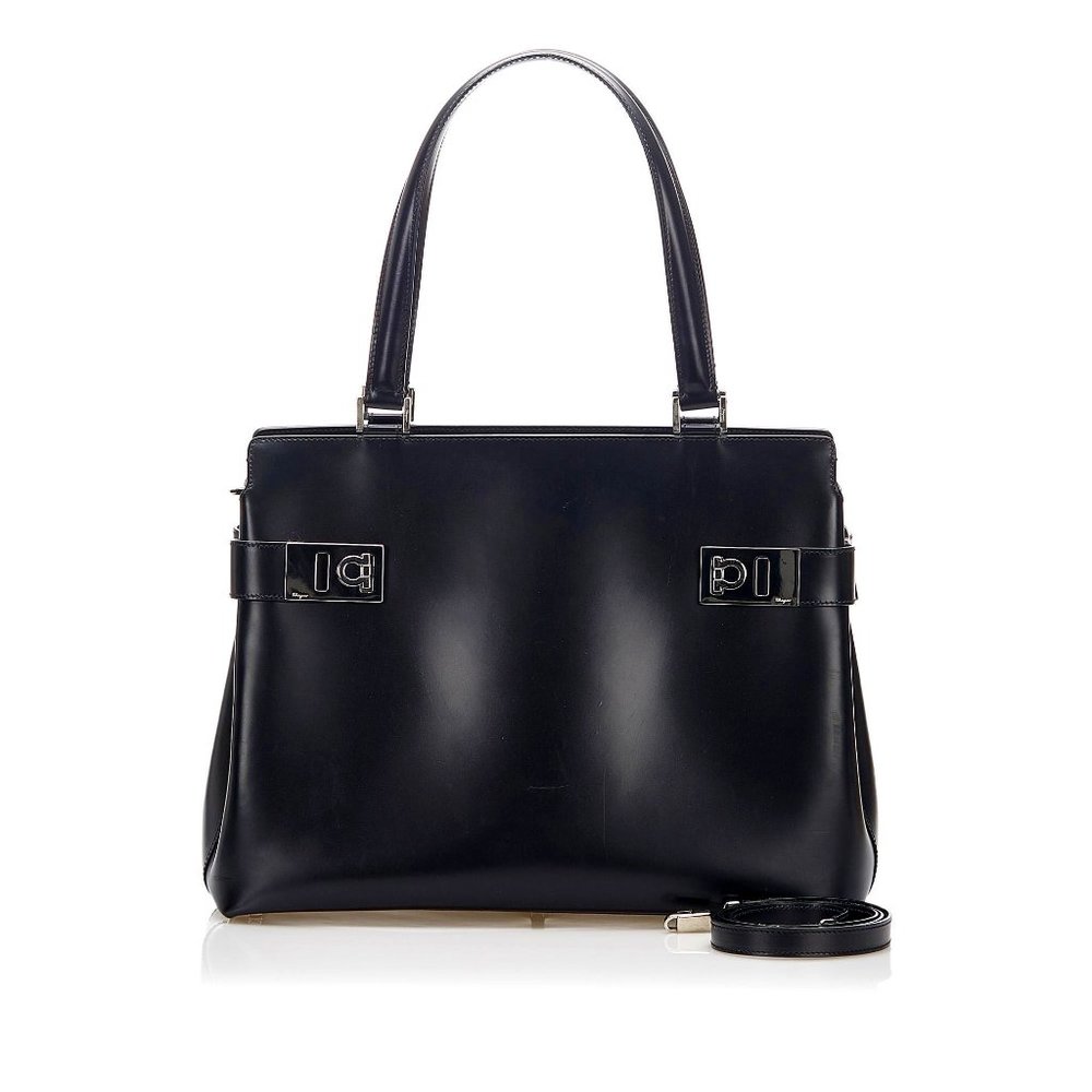 Salvatore Ferragamo Gancini DY-0166 Black Satchel